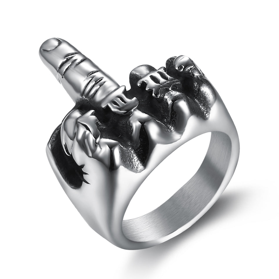 Rebel’s Vow – Middle Finger Punk Ring