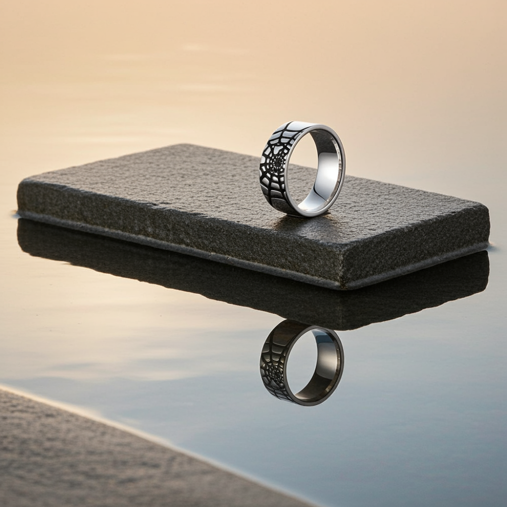 Retro Spider Web Band Ring