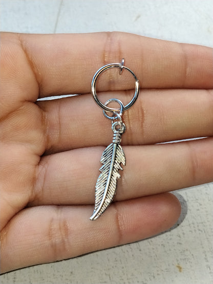 Feather Drop Hoop