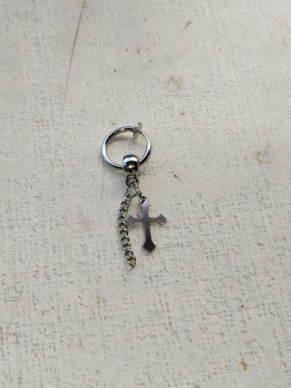 Cross + Chain Hoop