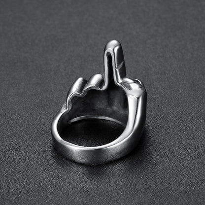 Rebel’s Vow – Middle Finger Punk Ring