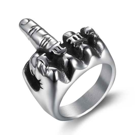 Rebel’s Vow – Middle Finger Punk Ring