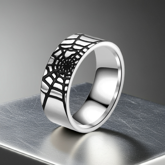 Retro Spider Web Band Ring